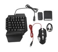 Yanmis Set Tastiera e Mouse Pacchetto Combinato Gioco Mobile 4 in 1 con Convertitore Tastiera e Mouse, Mouse da Gioco, Tastiera con una Sola Mano e Supporto per Telefono
