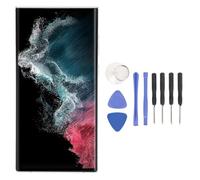 Yanmis Sostituzione Schermo per S22 Ultra 5G SM S908B Versione Internazionale UE, Touchscreen Digitizer da 6,8 Pollici con Cornice Strumento di Riparazione Impronte Digitali,