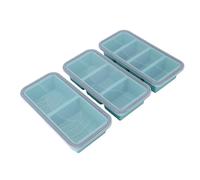 Yanmis Stampo per Congelatore in Silicone con Coperchi, Confezione da 3 Cubetti di Zuppa Divisi per Congelatore per Organizzazione Conservazione Alimenti in Frigorifero, Contenitore per Zuppa (BLUE)
