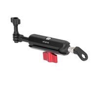 Yanmis Supporto per Fotocamera per Specchietto Retrovisore Moto, Doppia Testa a Sfera Girevole a 360 Gradi con Braccio Potente per Riprese Stabili, Lega di Alluminio Lavorata a CNC per