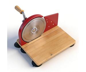 Yanmis Tagliapane Manuale, Spessore Regolabile Affettatrice Manuale Classica con Manico Ergonomico Compatto 9,8x11,0x7,5 Pollici per Casa Ristorante Panetteria (rosso)