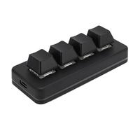 Yanmis Tastiera Macro Programmabile, Tastiera Macro da Gioco Meccanica a 4 Tasti, Tastiera Programmabile Personalizzata con Interruttore Blu con Illuminazione Dinamica RGB per Computer