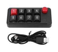 Yanmis Tastiera Numerica USB C Cablata, Tastiera Macro Meccanica a una Mano, Tastiera a Chiave Completa Retroilluminata Piccola Numpad con 8 Chiavi Programmabili, Manopola (BLACK)
