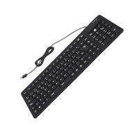 Yanmis Tastiera USB Spagnola a 105 Tasti Cablata, Tastiera Morbida in Silicone Pieghevole e Silenziosa, Antipolvere Impermeabile per PC Desktop Portatile, Plug and Play, da Viaggio Portatile
