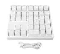 Yanmis Tastierino Numerico Meccanico, Tastierino Numerico Cablato USB a 34 Tasti con Interruttore Blu Retroilluminato RGB, Piedini Regolabili per PC Desktop Portatile (WHITE)