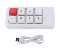 Yanmis Tastierino Numerico USB C Cablato, Numpad Meccanico con Macro a una Mano, Tastiera Programmabile con 8 Chiavi a Chiave a Chiave Completa Compatibile con XP 7 8 10 (WHITE)