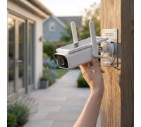 Yanmis Telecamera di Sicurezza Esterna Solare Wireless, Localizzazione Automatica Persone/veicoli AI, Visione Notturna 1080P a Colori, Classificazione IP66, Rilevamento AI Bassi Falsi