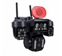 Yanmis Telecamera di Sicurezza Solare a Tripla Lente, Telecamera Esterna WiFi Wireless da 360 Gradi con HD 1080P e Pannello Solare da 5 W per Visione Notturna, per Monitoraggio Pa
