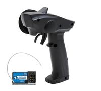 Yanmis Trasmettitore RC con Antenna Integrata, 4 Canali | Design con impugnatura a pistola, regolazione dello sterzo, avviso di batteria scarica
