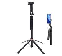 Yanmis Treppiede per Telefono da 71" e Bastone per Selfie, Rilevamento Automatico del Volto con AI con Telecomando a 360°, Estensione da 32,5 Cm a 180 Cm, Vite Universale da 1/4",