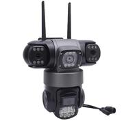 Yanmis Triple Lens Security Camera, WiFi Surveillance Camera a 2 Vie Talk Smart Alarm Motion Detection IP66 Home Security Systems 2MP per Home Farm (Spina europea)