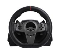 Yanmis Volante da Gioco con a Pedale per PC, Esperienza di Guida Realistica, Rotazione di 270°, Feedback LED Dinamico, Tasti di Controllo Multifunzione, Volante da Corsa, Compatibile