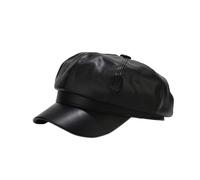 Yanmucy Cappelli da Cameriere per Le Donne Moda PU Pelle Newsboy cap Visiera Invernale Cappello da Ragazzo di Carta Vintage Classico Francese Berretto Caldo per Le Signore Ragazze