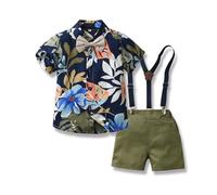 Yanmucy Completi per Bambino Neonato Tutina da Gentiluomini Hawaiano Bambini Piccoli e Neonati Jumpsuit Vestiti Tuta Spiaggia Vacanza Partito Camicia Pantaloncini Set