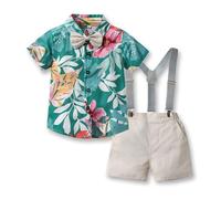 Yanmucy Completi per Bambino Neonato Tutina da Gentiluomini Hawaiano Bambini Piccoli e Neonati Jumpsuit Vestiti Tuta Spiaggia Vacanza Partito Camicia Pantaloncini Set