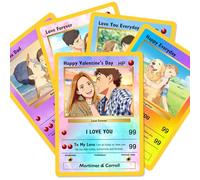 YanNanKe Carta Poke Personalizzata per Coppie con Foto Anime Carta Poke Personalizzata per Anniversario e Matrimonio con Ritratto e Testo del Nome Cartas Personalizzata per Allenatore o Personaggio