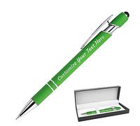 YanNanKe Penne Personalizzate Bulk Personalizzate, Penne a Sfera con Incisione Personalizzata con Nome o Testo Dello Stilo, Per Anniversario, Compleanno o Laurea (Verde chiaro)