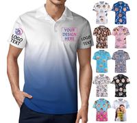 YanNanKe Polo Personalizzata per Uomo Donna Progetta Il Tuo Logo Testo Nome Polo da Golf Personalizzate con Foto Regali per Golfisti