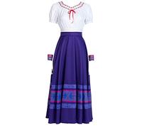 Yanny Adulto Isabella Costume da donna Luisa Dolores Madrigal Dress Abiti da principessa Vestito Halloween Cosplay Suit (L, Luisa)