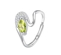 YANQSHM Anelli Argento 925 Donna, Anello Argento Sterling S925 Pietre Preziose per Donna Anelli Fidanzamento Forma Onda Regolabile Cristalli Luminosi e Zirconi Promessa Matrimonio Regalo per Lei Per