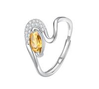 YANQSHM Anelli Donna Argento 925, Anello Argento Sterling S925 Pietre Preziose per Donna Anelli Fidanzamento Forma Onda Regolabile Cristalli Luminosi e Zirconi Promessa Matrimonio Regalo per Lei Cit