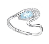 YANQSHM Anello Argento 925 Donna, Anello Cristallo Argento Sterling S925 per Donna Fatto Mano Fascia Fidanzamento Intrecciata Regolabile Pietra Preziosa Luminosa Zircone Promessa Matrimonio Regalo p
