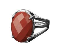 YANQSHM Anello Diaspro Rosso Naturale per Donna Anello Pietra Preziosa Dal Taglio Ovale Grande e Vibrante Fascia Regolabile Cristallo Curativo Reiki Fascia per Il Pollice Gioiello Fatto Mano Regalo