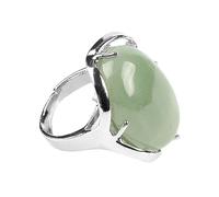 YANQSHM Anello Pietra Naturale per Donna e Uomo Anello Pietra Preziosa Ovale Vibrante Fascia Regolabile Fascia per Il Pollice Cristallo Curativo Reiki Gioiello Fatto Mano Regalo Scatola Avventurina
