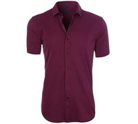 YANQSHM Camicia Uomo, Camicia Uomo A Maniche Corte vestibilità Regolare Casual con Bottoni Formale Lavoro Elasticizzata Estiva per Il Tempo Libero per Ufficio Lavoro Matrimonio Festa Rosa Rossa Tag
