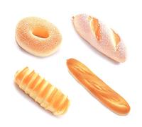 YANRU 4 pcs,Pane Francese Artificiale,Modello Di Pane Artificiale,Pane Finto,Baguette, Ciambella,Per Decorazione Di Prodotti Da Forno/Decorazione Per Feste A Casa/Oggetti Di Scena Per Foto (1)
