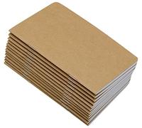 Yansanido - Taccuino tascabile marrone, confezione da 12 taccuini tascabili da 8,9 x 14 cm, portatile, a righe, 32 fogli, 64 pagine a righe (marrone a righe, 12 pezzi)