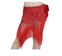 YANSHUYU Abito con frange, per danza del ventre, per esercizi, con paillettes, per danza, versatile in vita, costume da frange, Big Red2pcs, Taglia unica