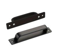 YANSHUYU Maniglie Porte Interne 2 pezzi maniglie for porte della stalla nere for mobili opache in metallo lucido guide for cassetti scorrevoli hardware for armadio da cucina Porte Interne(16cm)