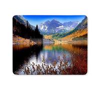 Yanteng Gaming Tappetino per Mouse, Tappetino per Mouse Maroon Bells Mountain Peaks riflessi in Maroon Lake Tappetino per Mouse Tappetino per Mouse Confortevole