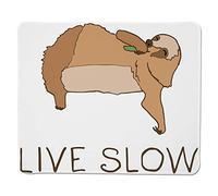 Yanteng Mousepad Sloth, Relaxed Happy Animal Mentire e Mangiare Cute Character Live Slow Motivational Frase Decorativa, Bordo Cucito Antiscivolo Rubberr