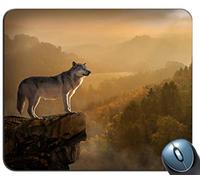 Yanteng Tappetino per Mouse Predator Modello Wolf Rock Precipice, Gomma Antiscivolo Stampata Tappetino per Mouse Personalizzato