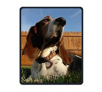 Yanteng Unisex Basset Hound Dog Cucito con precisione e Resistente Crea Il Mio Tappetino per Mouse Tappetino Impermeabile con Base in Gomma Antiscivolo