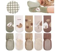 YANWANG 5 paia di calzini antiscivolo per bambini, calzini con impugnature per bambini e bambine(5-Polli,1-3 anni)