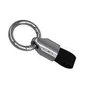 yanwuwa Accessorio robusto Kirsite di progettazione compatta di portachiavi dell'automobile del cuoio genuino di finitura opaca per le chiavi automatiche, Nero argento, M