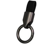 yanwuwa Accessorio robusto Kirsite di progettazione compatta di portachiavi dell'automobile del cuoio genuino di finitura opaca per le chiavi automatiche, Black Dumb, M