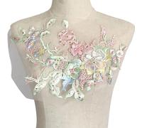 yanwuwa Appliques ricamate del fiore per la decorazione domestica di modo con le toppe dell'abbigliamento di effetto dei Sequins