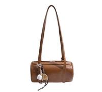 yanwuwa Borsa a tracolla a forma di cilindro per le donne 2025 borse ascelle alla moda borsa a tracolla in pelle PU borsa a tracolla borsa da sera borsa a tracolla cilindrica, Marrone, Have pendants