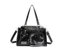 yanwuwa Borsa a tracolla trasparente alla moda Itabag a tracolla con display anime borsa a tracolla per donne ragazze regali trasparente messaggeri, Nero