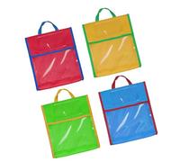 yanwuwa Borsa da studio per bambini con pannello visibile e tasca aggiuntiva, perfetta per trasportare libri di testo, borsa trasparente per la scuola