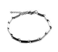 yanwuwa Bracciale tennis da donna in acciaio robusto elegante catena cubana stile hip hop moda gioielli regolabili regali, 16CM long 5CM tail c