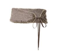 yanwuwa Cintura da donna elegante in peluche peloso lussuoso cintura con cravatta Maillard colore retrò cintura cintura elegante accessorio, R, M