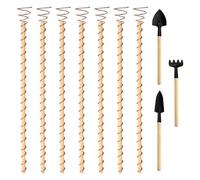 yanwuwa Coil Top Flower Stakes Copper Tone 11 Pezzi | Guide flessibili a spirale per contenitori da balcone, giardino, terreno, arrampicata, crescita, cura dei fiori