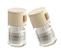 yanwuwa Confezione da 2 dispenser multifunzione in vetro per sale e condimenti, con pulsante di controllo delle porzioni, contenitore trasparente per spezie con coperchio