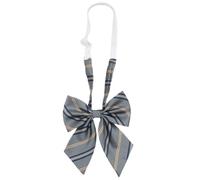 yanwuwa Cravatta a righe grigie Bowknot Coreano Giapponese Bowtie Neckwear Scuola Studente Uniforme Pre-Legato Regolabile Cravatta, Fiocco al collo, M