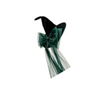 yanwuwa Drammatico cappello da strega a punta con dettaglio fiocco oversize | Copricapo nero per lo styling del palcoscenico e per feste